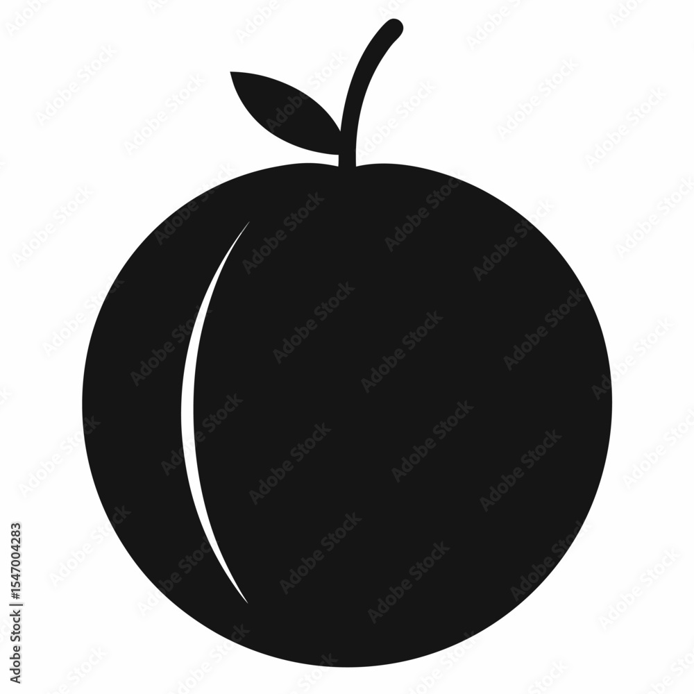 Fototapeta premium Cantaloupe silhouette on white background