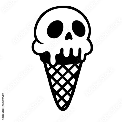 Minimal Skull Ice Cream SVG