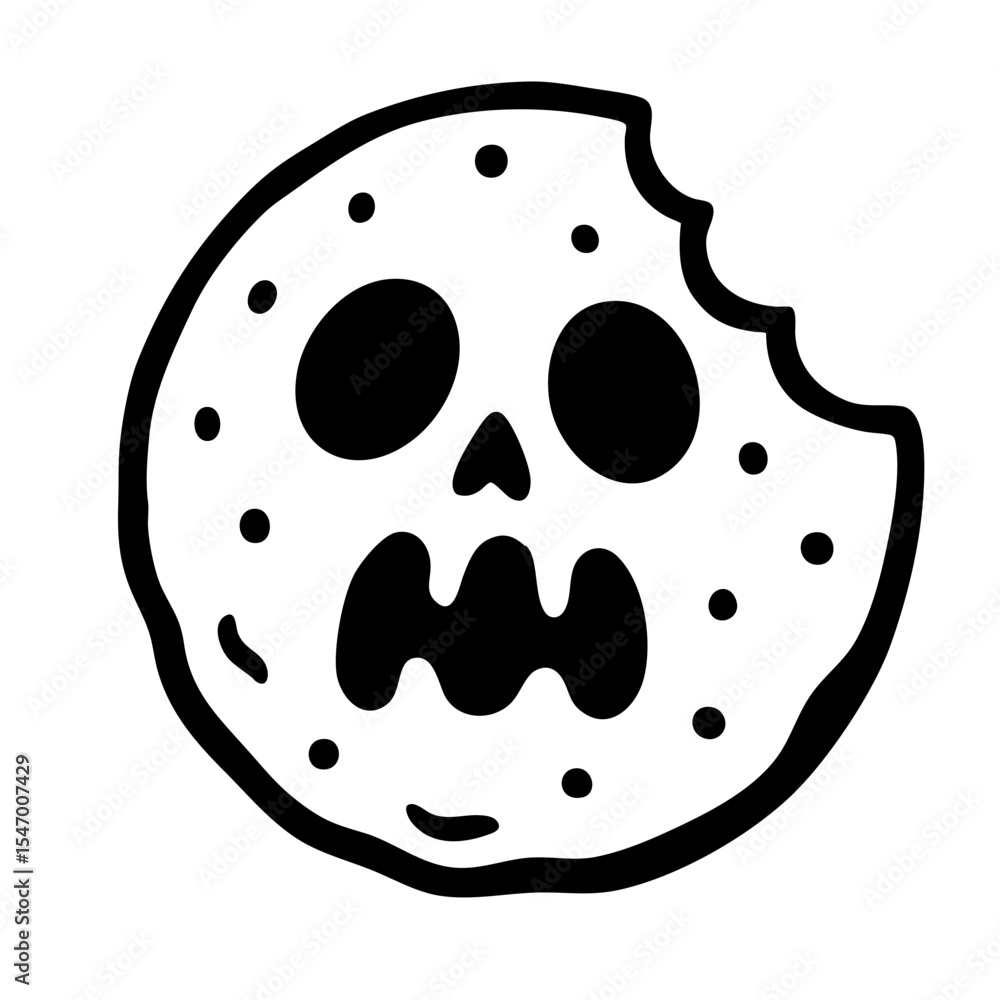 Obraz premium Bitten Skull Cookie SVG