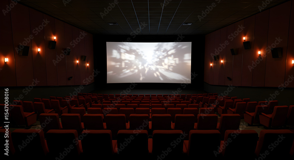 Fototapeta premium Empty Movie Theater: A Cinematic Experience Awaits