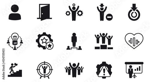 Icons: A set of graphical icons representing various concepts and ideas