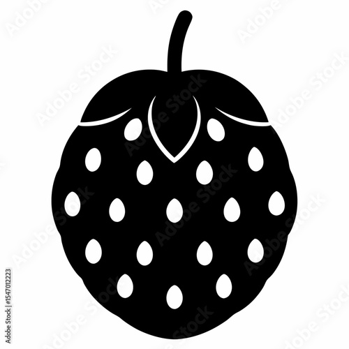 Cherimoya silhouette on white background