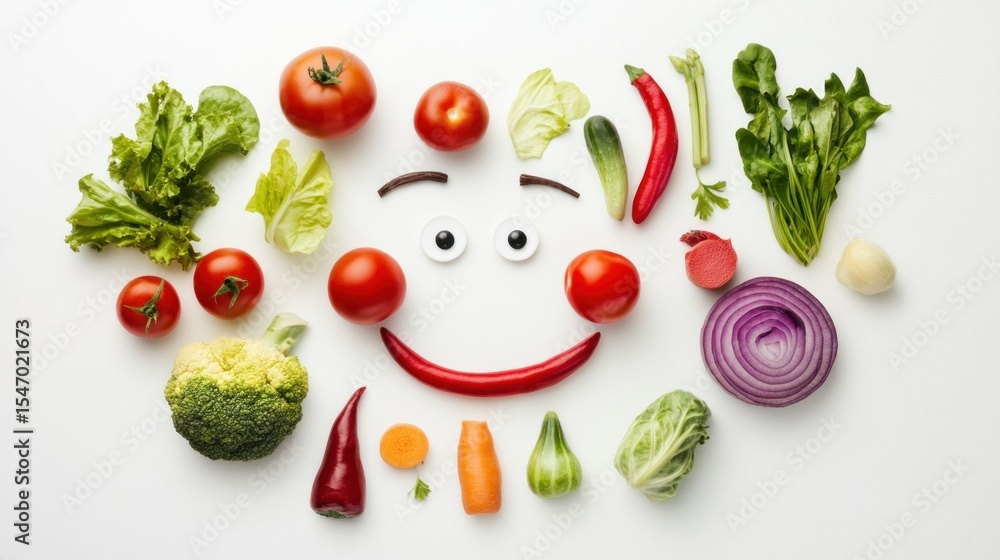 Colorful vegetable face