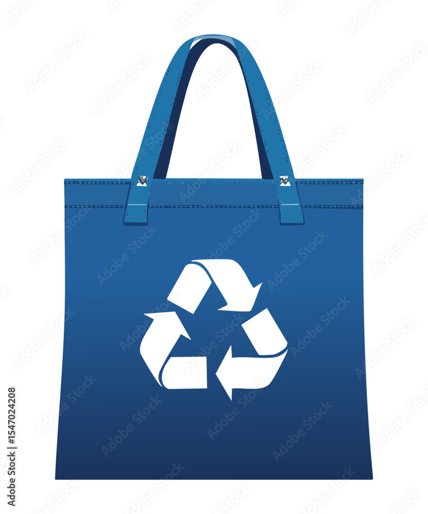 Blue Reusable Tote Bag Recycle Icon Blue Reusable Tote Bag Recycle Icon