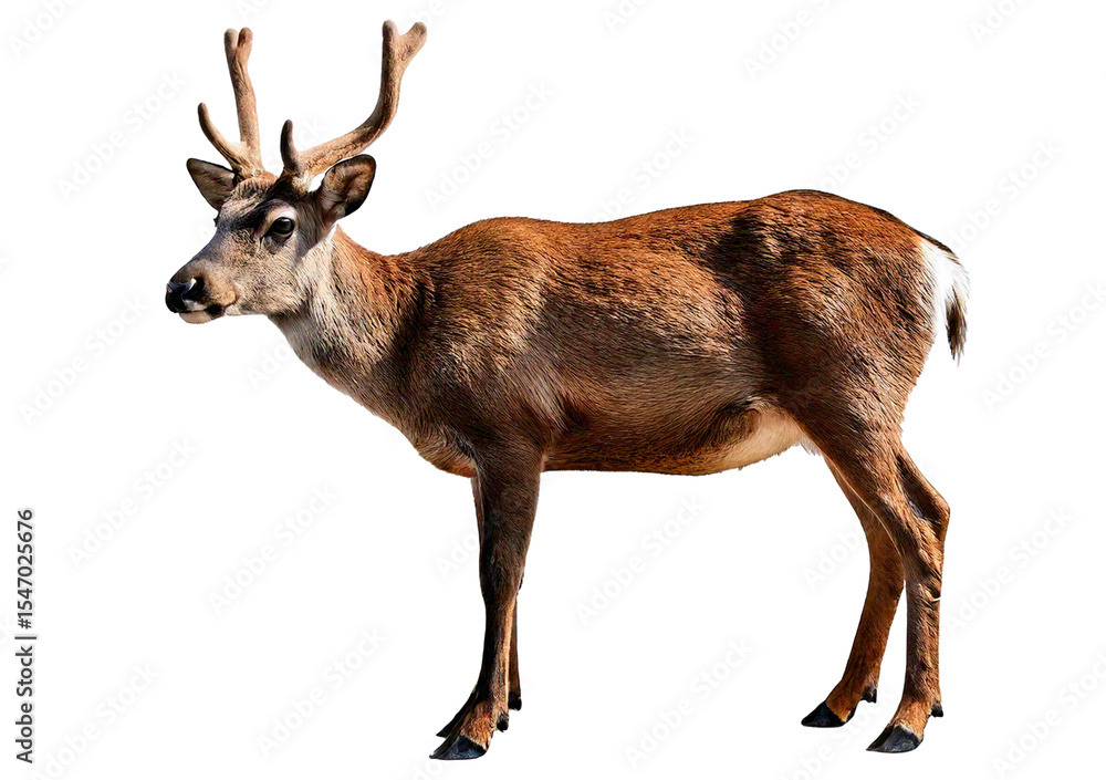 Fototapeta premium Reindeer isolated on a transparent or white background