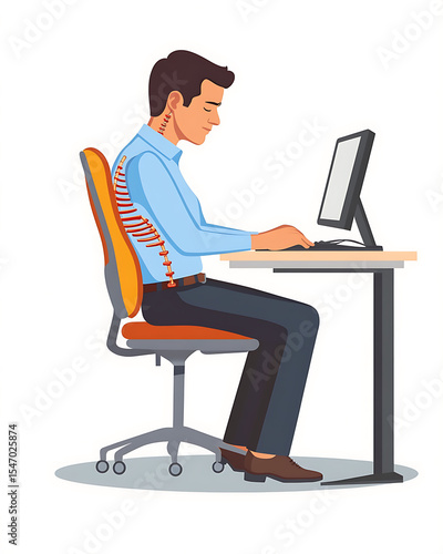 A comprehensive visual concept of office syndrome symptoms.