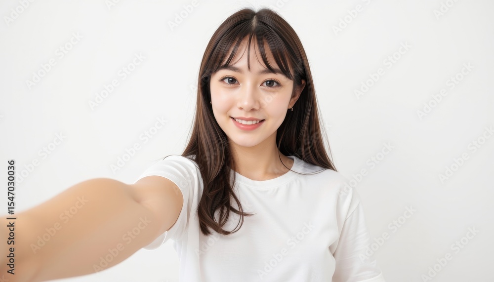 a beautiful young woman in her early 20s, fair skin, taking a selfie with one arm extended toward the camera, her hand and wrist are cropped out of the frame, only her arm is visible reaching forward a beautiful young woman in her early 20s, fair skin, taking a selfie with one arm extended toward the camera, her hand and wrist are cropped out of the frame, only her arm is visible reaching forward