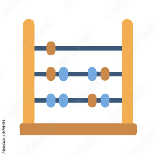 Flat design abacus on black background representing counting process