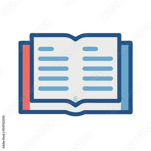 Stylized open book with lines on pages illustration