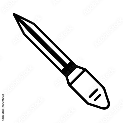 Elegant nail file isolated with outline style on black