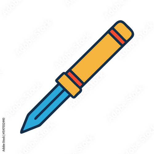 Flat design soldering iron icon on black background