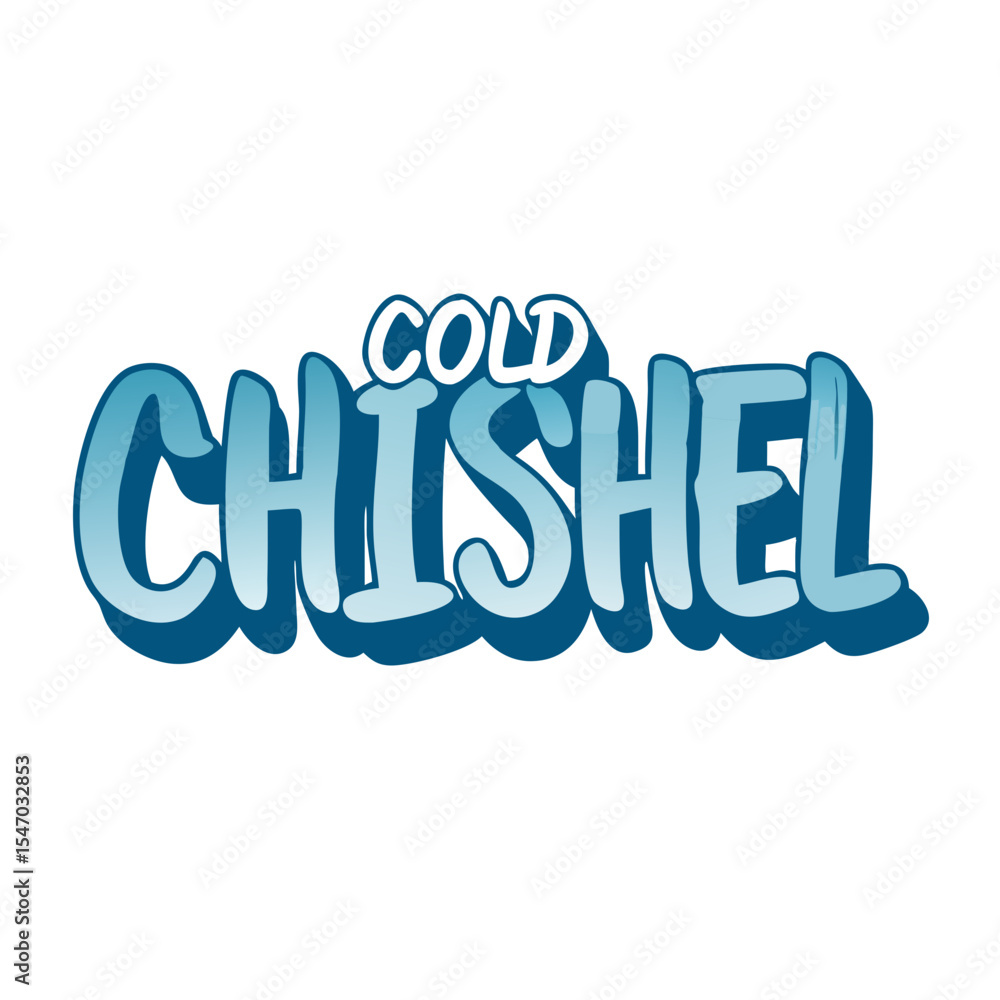Fototapeta premium Cold Chisel stylized text graphic on a black background