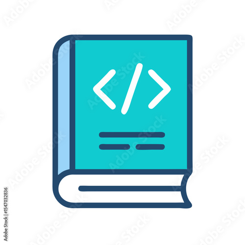 Coding handbook graphic illustration against black background artwork design