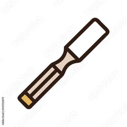 Isolated wood chisel illustration on black background stock image