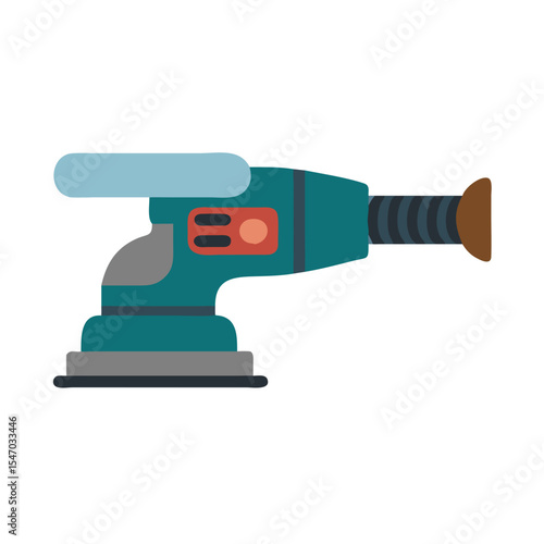 Flat illustration of a hand sander on black background