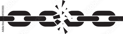 Bold Graphic Chain Breaking Apart with Energy and Symbolism