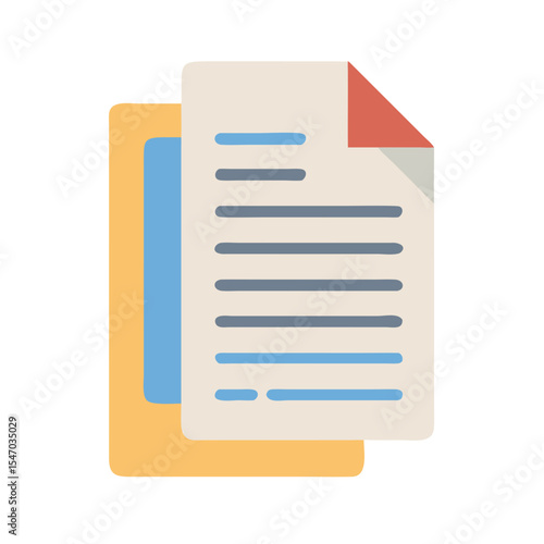 Digital illustration of a document with lines and clipboard