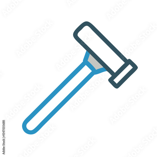 Minimalist blue razor design on stark black background