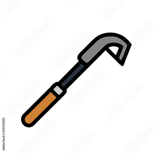Isolated vector image of sickle on a black background