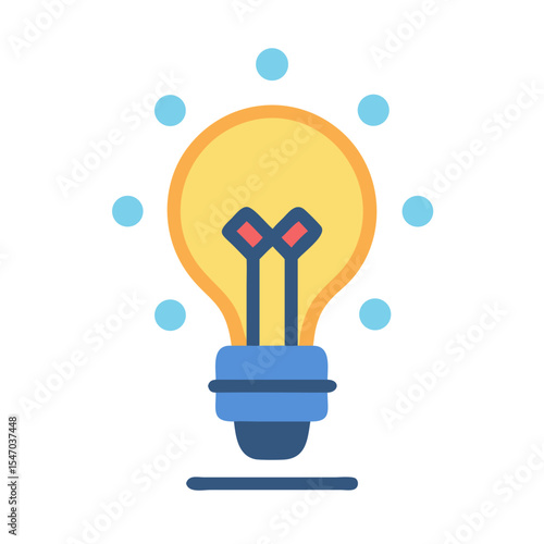 Lightbulb with circular lights surrounding, symbolizing an innovative idea