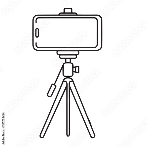 Smartphone on Tripod Vector Illustration for Mobile Photography