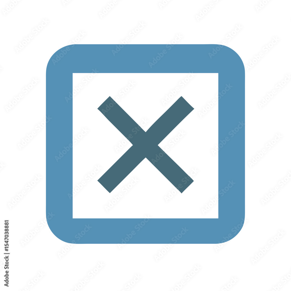 Obraz premium Blue square with an X on black background image