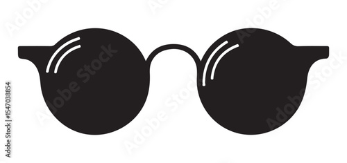 Stylish Round Sunglasses Icon Vector for Summer and Fashion
