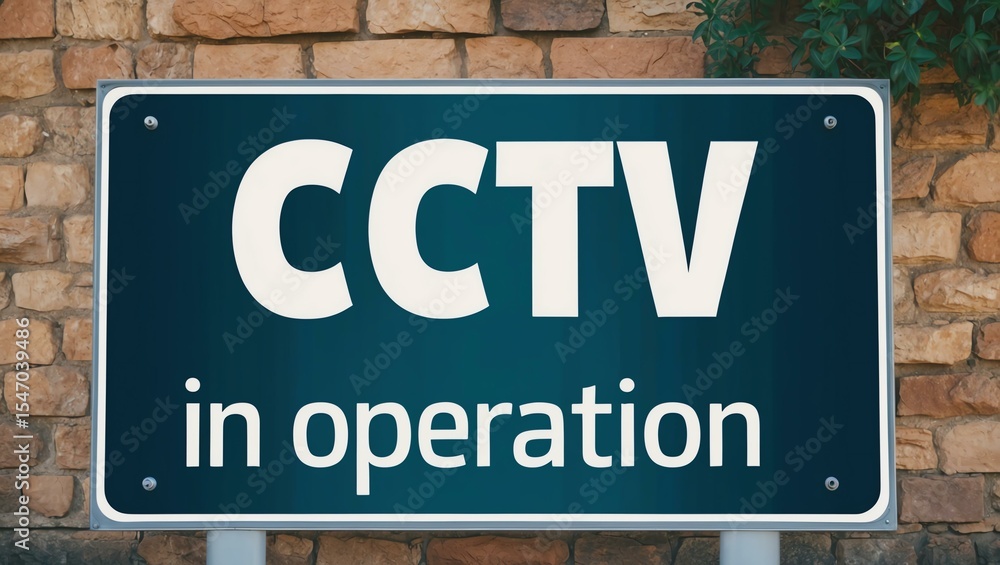 Obraz premium Phrase CCTV in Operation is displayed on an attractive signage board with clear text and beautiful background designs