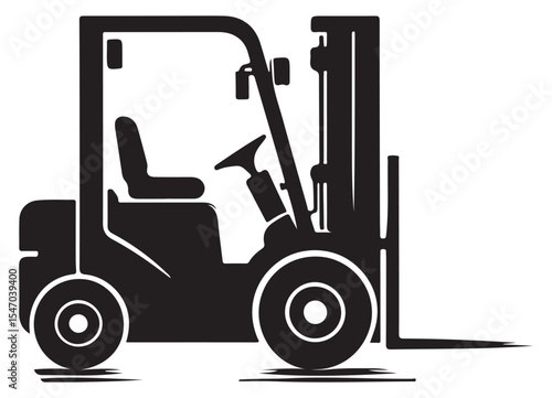 Forklift truck machinery industrial heavy equipment transportation vector