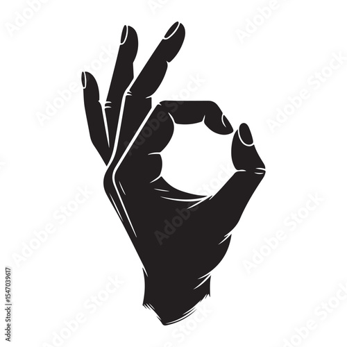 Hand gesture okay vector graphic symbol of agreement approval