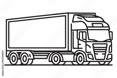 Commercial Cargo Truck Vector Illustration for Logistics and Transport