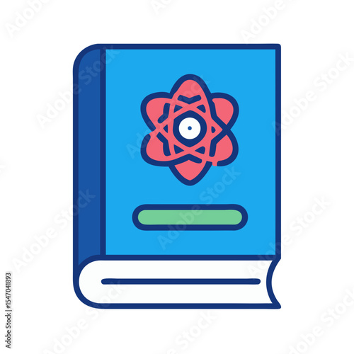 Science textbook icon on a black background representing knowledge