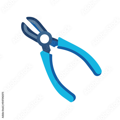 Isolated blue cutting pliers tool on a black background