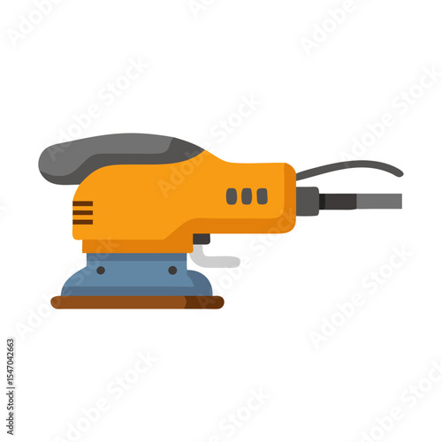 Isolated yellow sander tool used for wood finishing