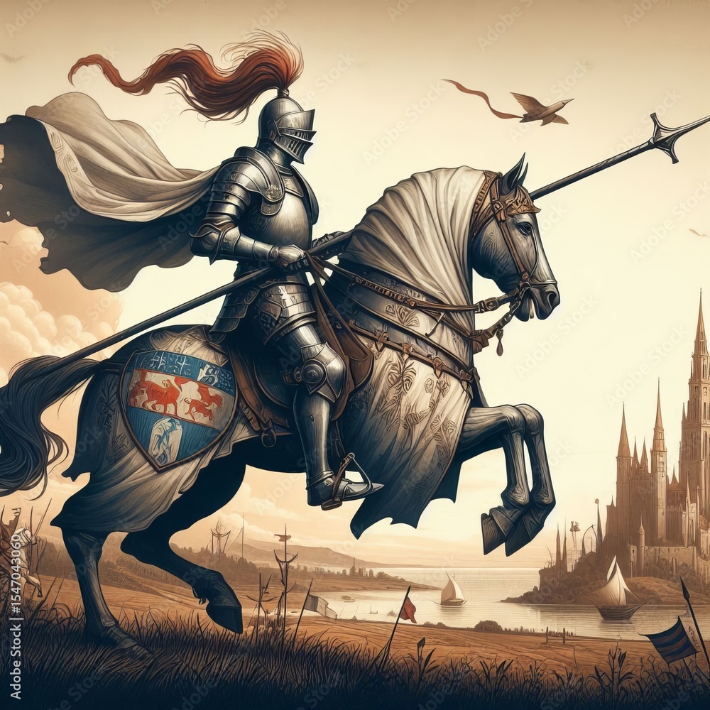 Fototapeta premium Chivalrous shield at the ready