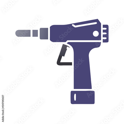 Minimalist drill illustration on a black background