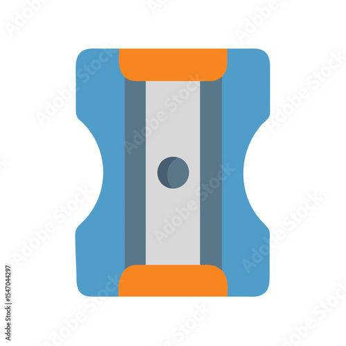 Isolated blue pencil sharpener graphic illustration with minimalist design