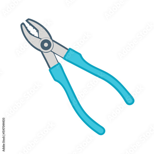 Stylized blue pliers illustration on a solid black background