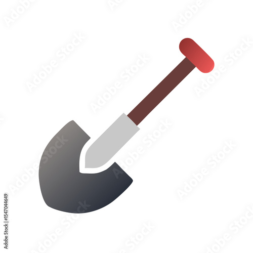 Isolated spade illustration for gardening and construction concepts
