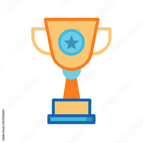 Trophy icon vector illustration of winner champion achievement design