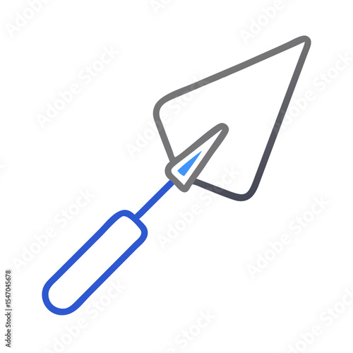 Stylized construction trowel tool against black background illustration