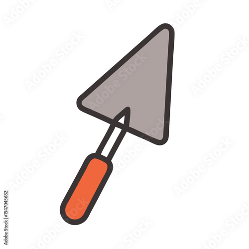 Isolated trowel illustration on black background for building concepts
