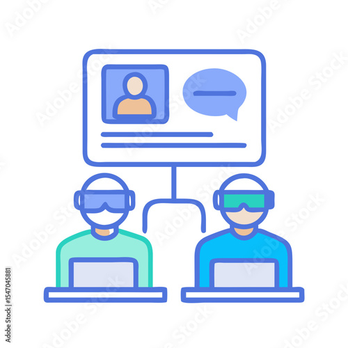 Virtual reality meeting with avatars in a digital space