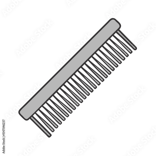 Stylized gray comb illustration on a black background