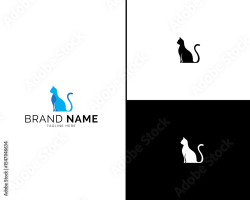 Elegant Cat Logo Design Set in Three Modern Color Schemes. A Perfect Branding Solution for Creative Professionals, Pet Brands, and Startups Seeking Sophisticated Identity Logos.

