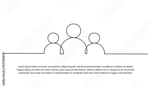 One line user person. Abstract minimal continuous line.