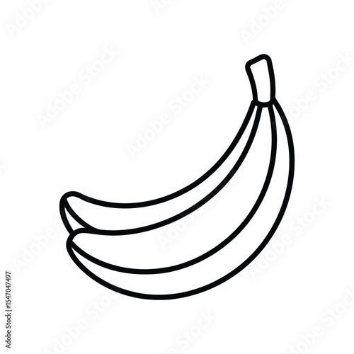 banana outline icon on white background