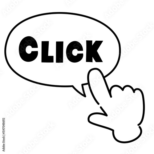 指さしのベクターアイコン クリック