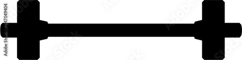 Barbell solid icon. Silhouette barbel icon.