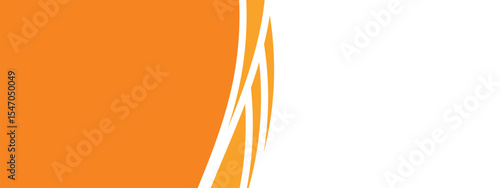 Abstract orange and white curve banner background. Flowing orange abstract graphic.